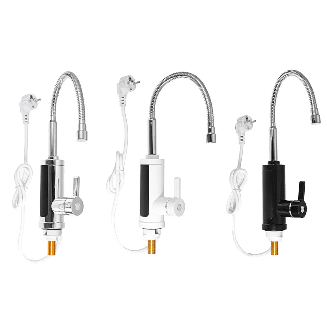 3000W Electric Kitchen Tap with Instant Hot Water - FlowHeat-Type 1 Black-Nora Luxe