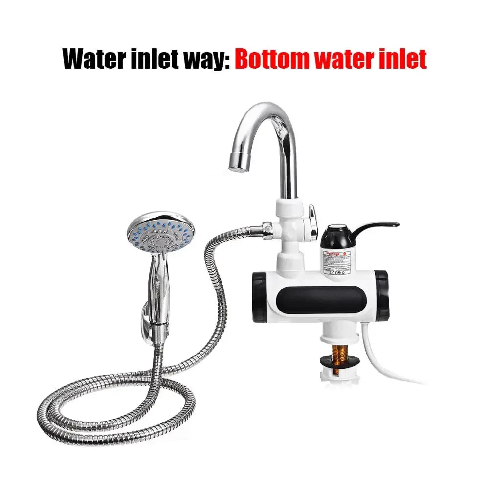3000W Electric Kitchen Tap with Instant Hot Water - FlowHeat-Type 1 Black-Nora Luxe