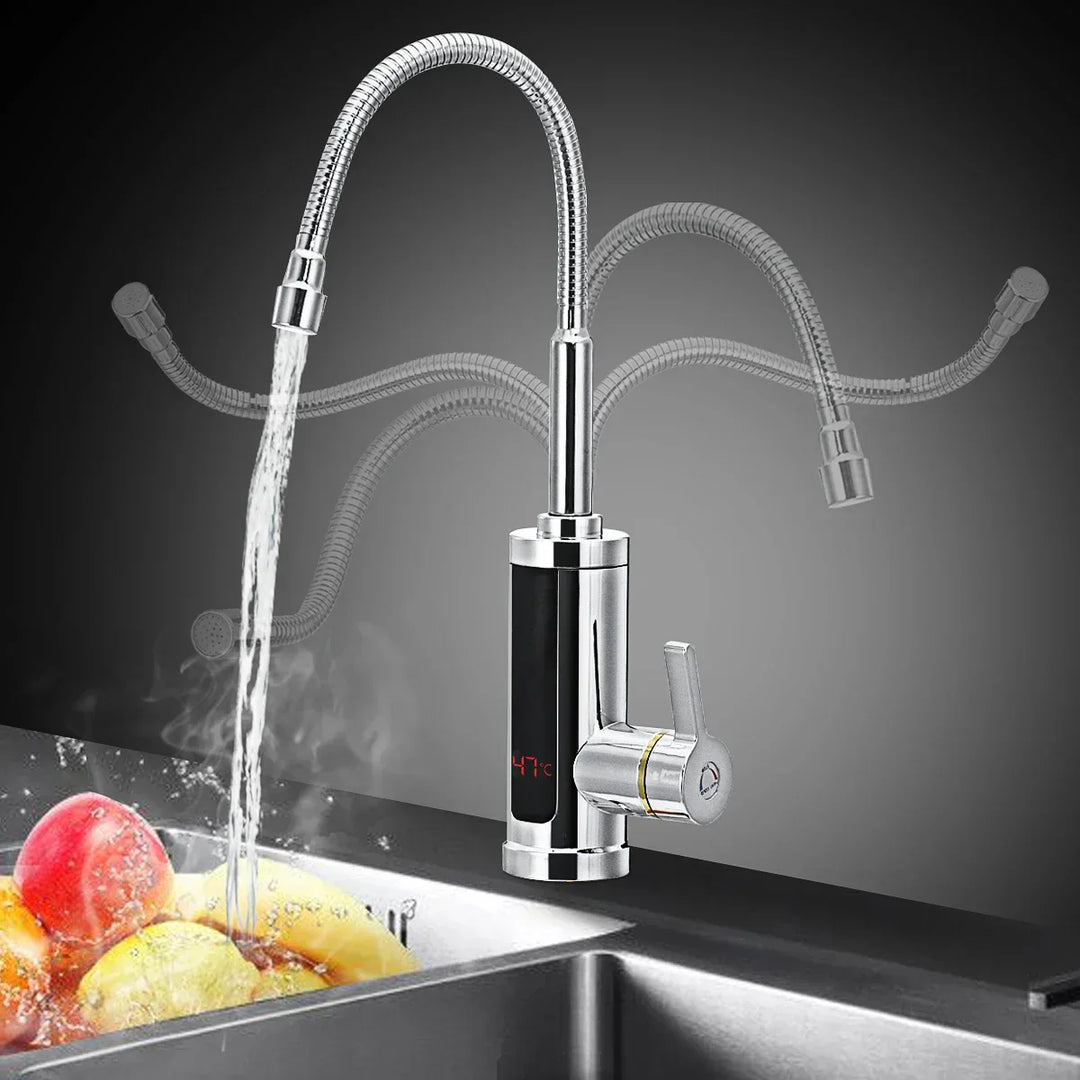 3000W Electric Kitchen Tap with Instant Hot Water - FlowHeat-Type 1 Black-Nora Luxe