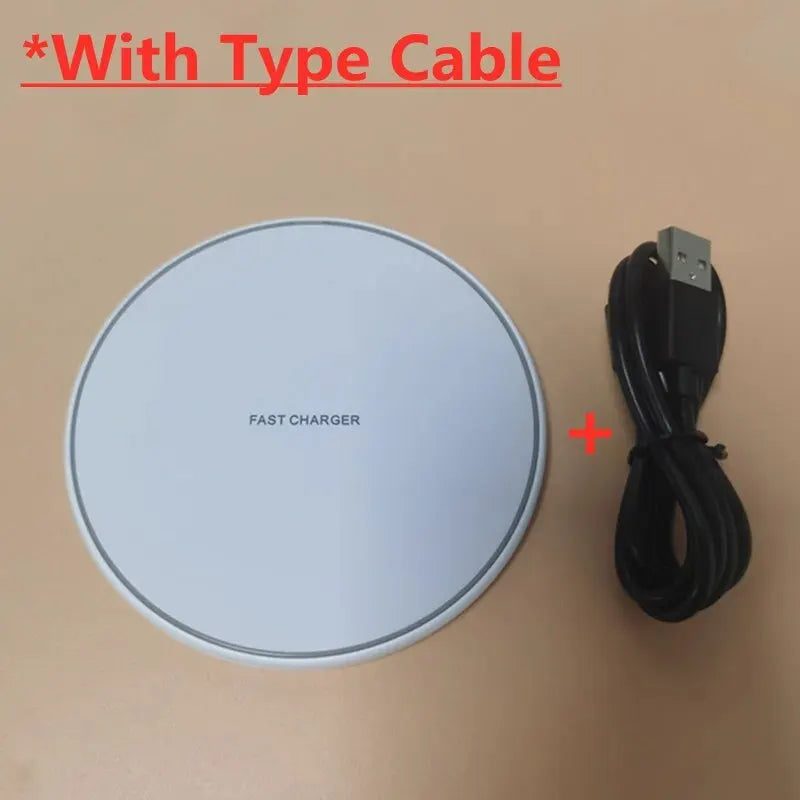 30W WIRELESS FAST CHARGER FOR IPHONE & OTHER DEVICES | INDUCTION CHARGING PAD-White without Cable-Nora Luxe