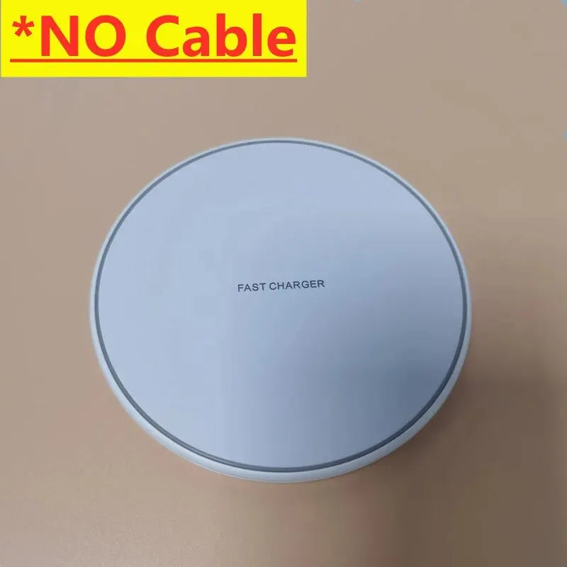 30W WIRELESS FAST CHARGER FOR IPHONE & OTHER DEVICES | INDUCTION CHARGING PAD-White without Cable-Nora Luxe