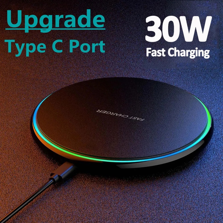 30W WIRELESS FAST CHARGER FOR IPHONE & OTHER DEVICES | INDUCTION CHARGING PAD-White without Cable-Nora Luxe