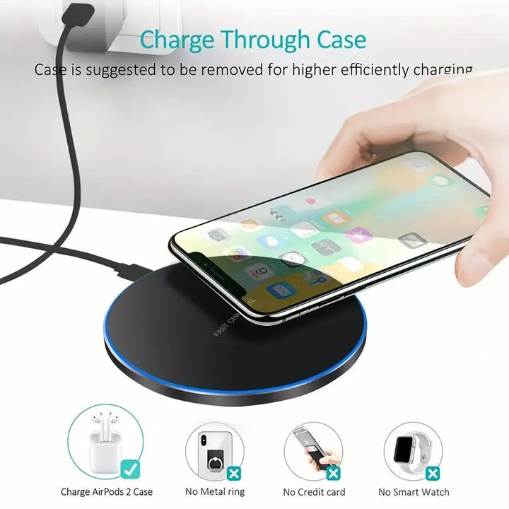 30W WIRELESS FAST CHARGER FOR IPHONE & OTHER DEVICES | INDUCTION CHARGING PAD-White without Cable-Nora Luxe