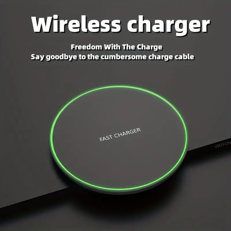 30W WIRELESS FAST CHARGER FOR IPHONE & OTHER DEVICES | INDUCTION CHARGING PAD-White without Cable-Nora Luxe
