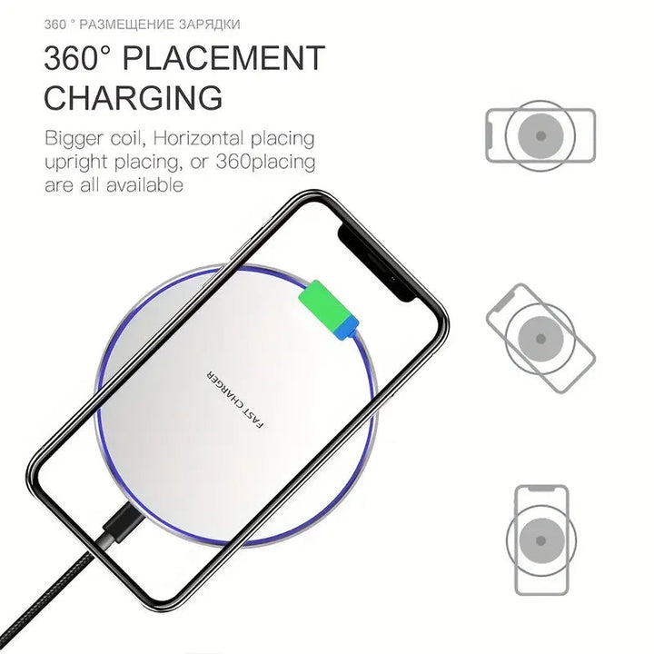 30W WIRELESS FAST CHARGER FOR IPHONE & OTHER DEVICES | INDUCTION CHARGING PAD-White without Cable-Nora Luxe
