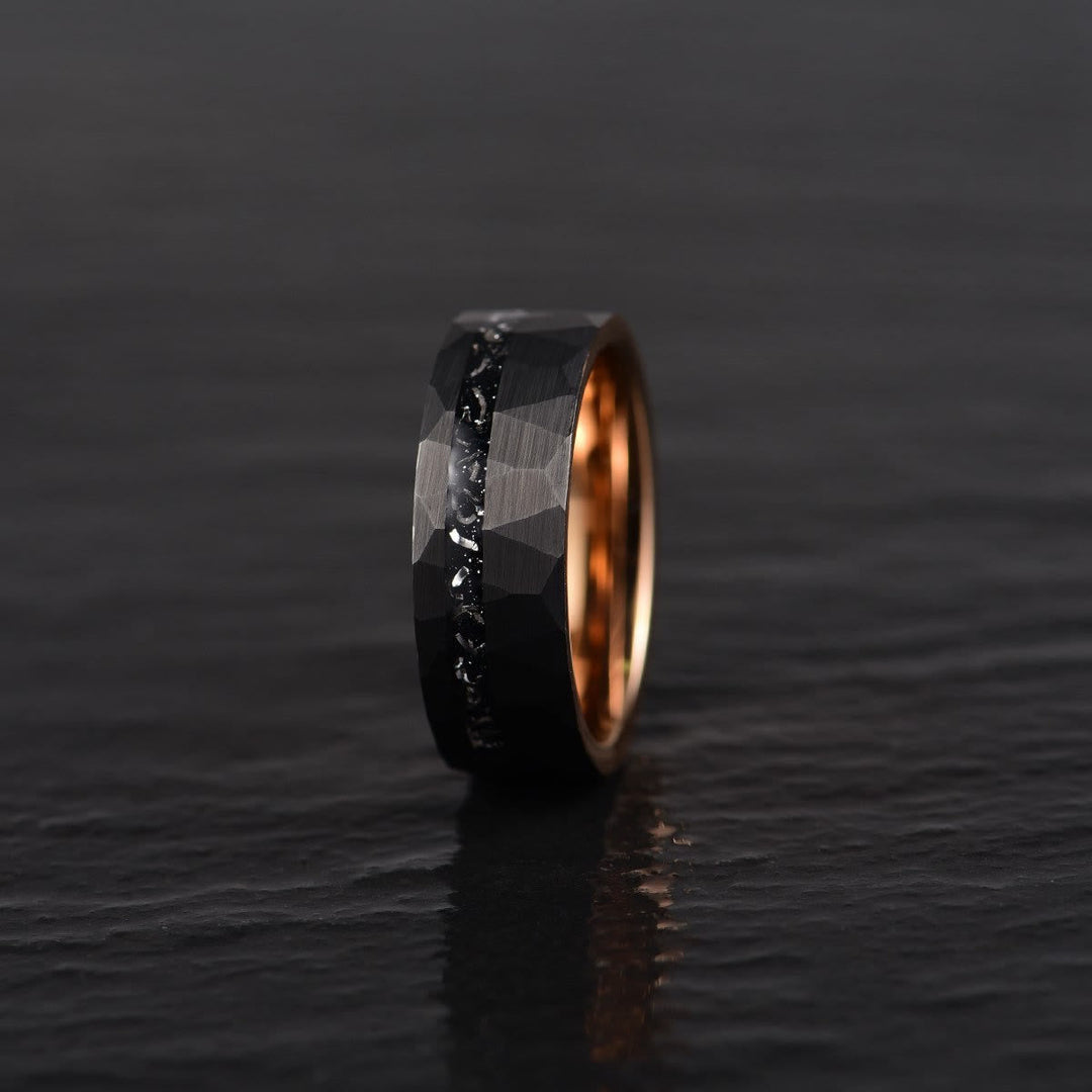 .315 inches Black Tourmaline Tungsten Carbide Ring - Ares-2.13 inches-Nora Luxe