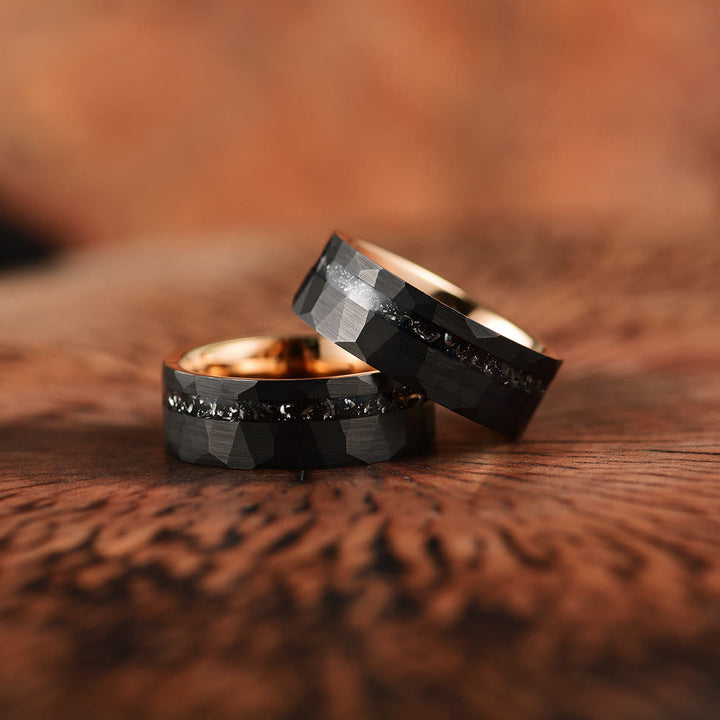 .315 inches Black Tourmaline Tungsten Carbide Ring - Ares-2.13 inches-Nora Luxe