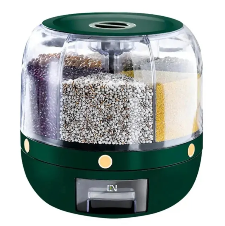360° Rotating Grain Dispenser - SpinStore GrainKeeper-Green-9.45 in Ø-Nora Luxe