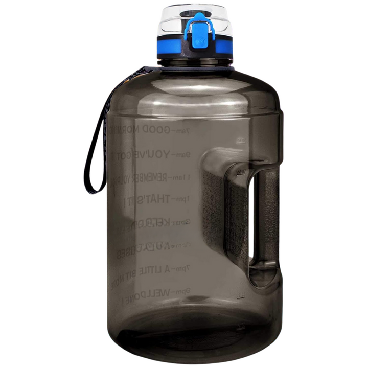 3.8L Motivational Water Bottles with Time Markings & Leak-proof Flip Top Lid-Black-Nora Luxe