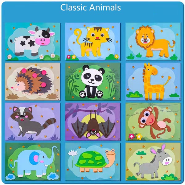 3D Animal Sticker Set - Fantasy Flora-Animals Version A-12 Pieces-Nora Luxe