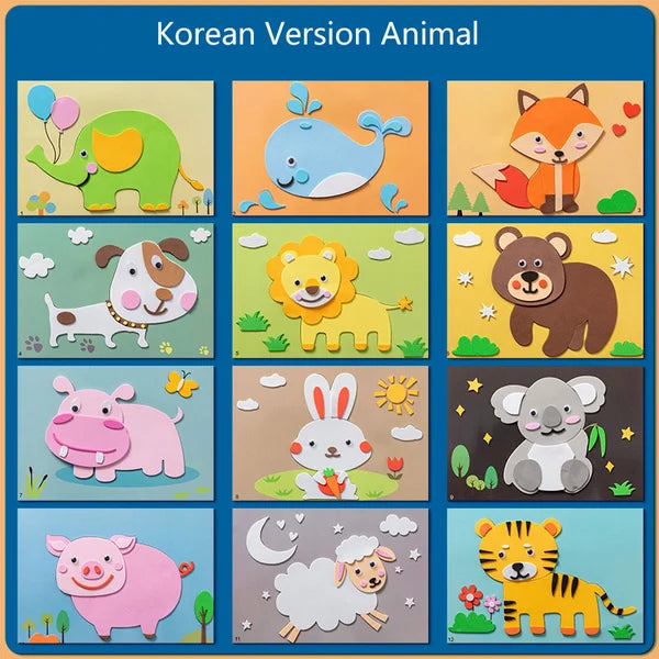 3D Animal Sticker Set - Fantasy Flora-Animals Version B-12 Pieces-Nora Luxe