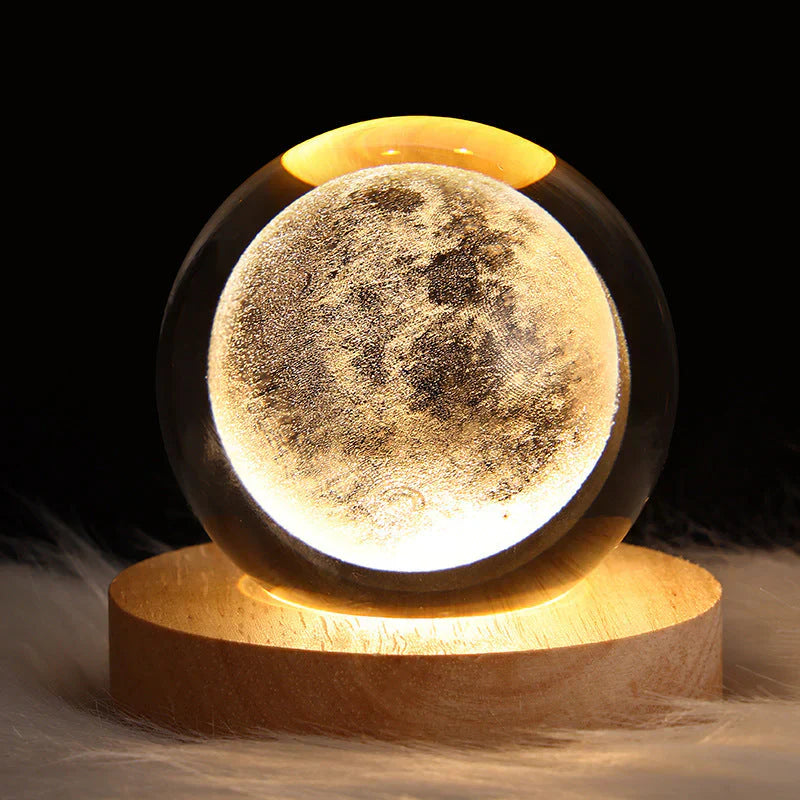 3D Crystal Mood Lighting - GlowCryst-Moon 2.36 inches-Nora Luxe