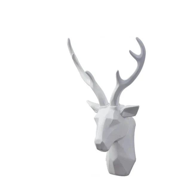 3D Deer Head Sculpture for a Majestic Atmosphere - RegalDeer-Black-D11.81 x H17.72 inches-Nora Luxe
