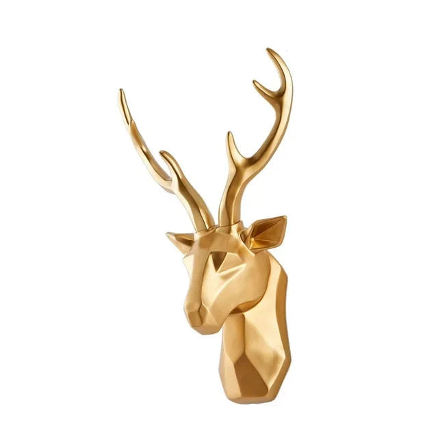 3D Deer Head Sculpture for a Majestic Atmosphere - RegalDeer-Black-D11.81 x H17.72 inches-Nora Luxe