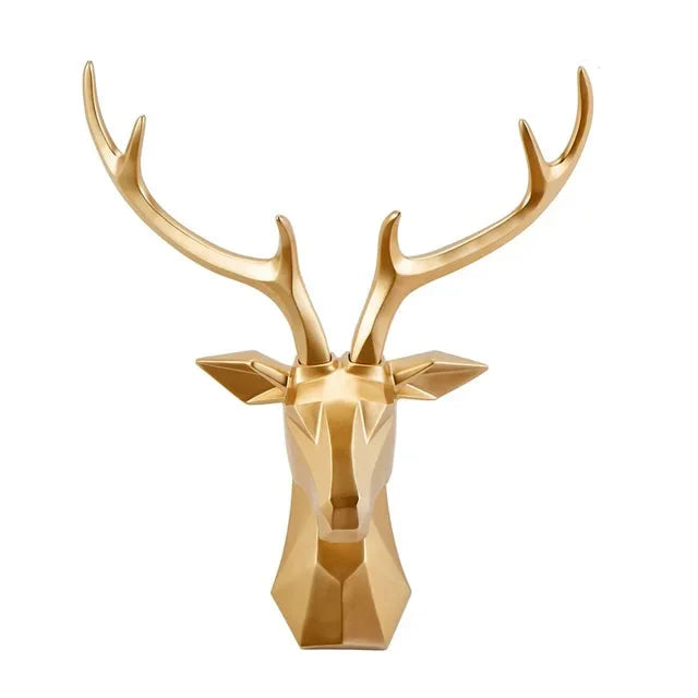 3D Deer Head Sculpture for a Majestic Atmosphere - RegalDeer-Black-D11.81 x H17.72 inches-Nora Luxe