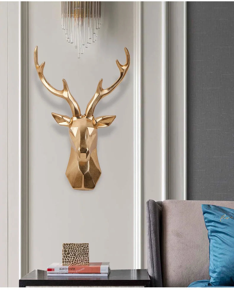 3D Deer Head Sculpture for a Majestic Atmosphere - RegalDeer-Black-D11.81 x H17.72 inches-Nora Luxe