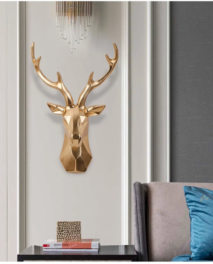 3D Deer Head Sculpture for a Majestic Atmosphere - RegalDeer-Black-D11.81 x H17.72 inches-Nora Luxe