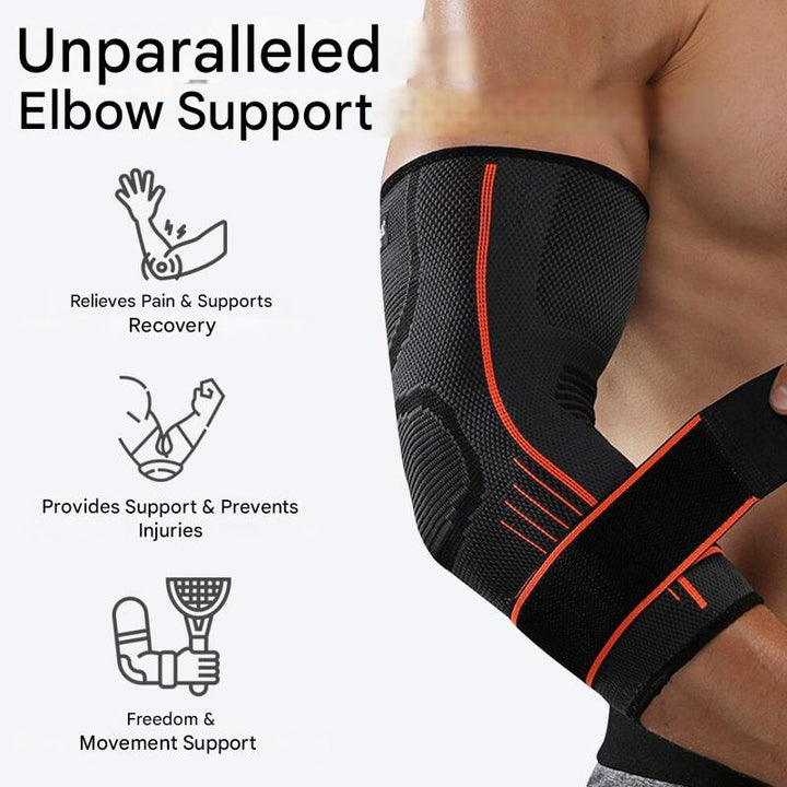 3D Elbow Brace for Decompression and Support - FlexiElbow-Black-S-M (7.09–9.45 in)-Nora Luxe