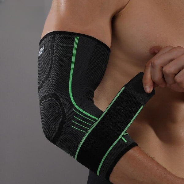 3D Elbow Brace for Decompression and Support - FlexiElbow-Green-S-M (7.09–9.45 in)-Nora Luxe
