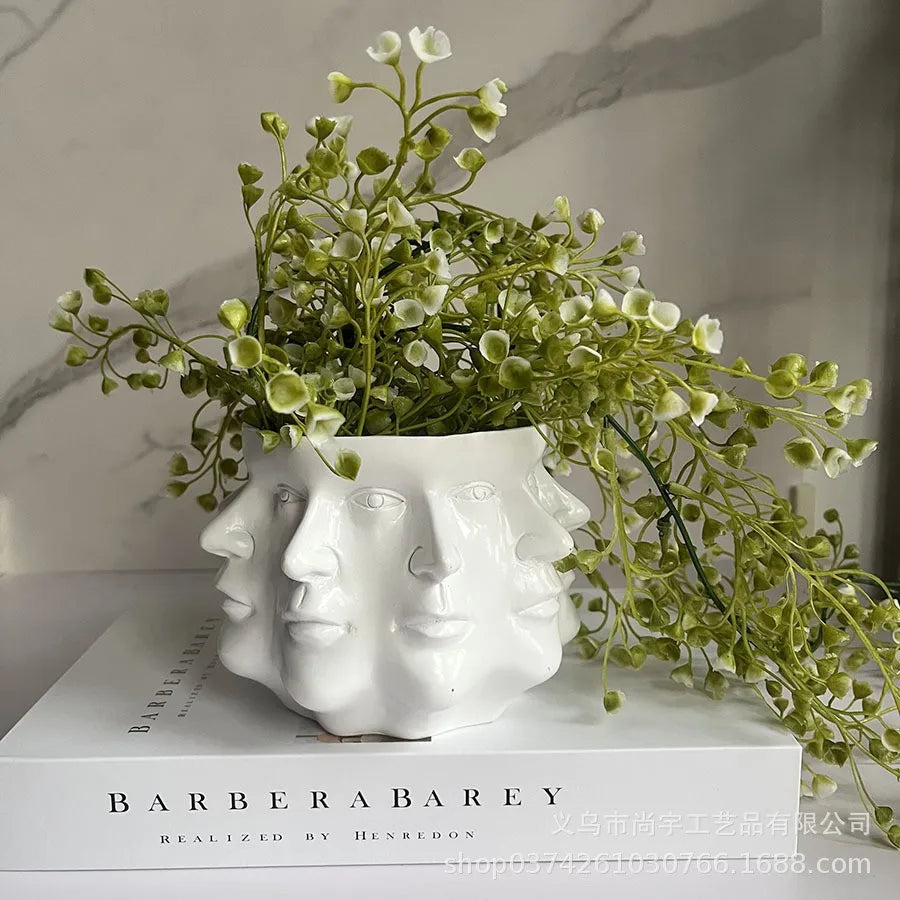3D Face Pot - FaceBloom-White-Nora Luxe