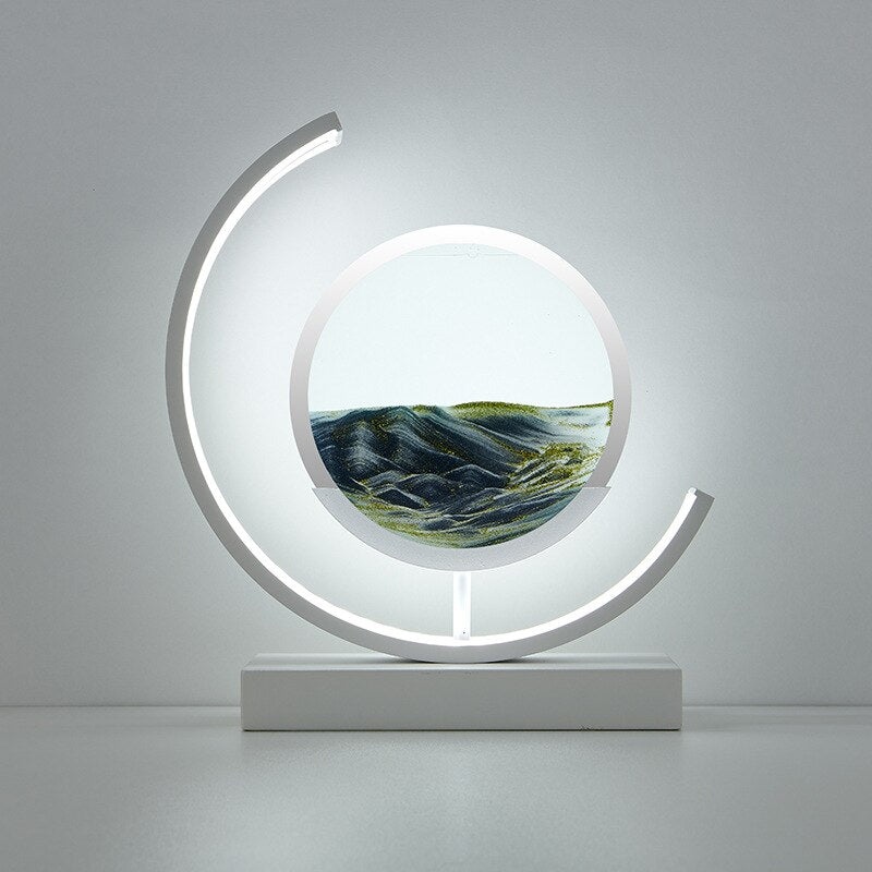 3D Sand Shell Table Lamp - Abyss-Black-White-Nora Luxe