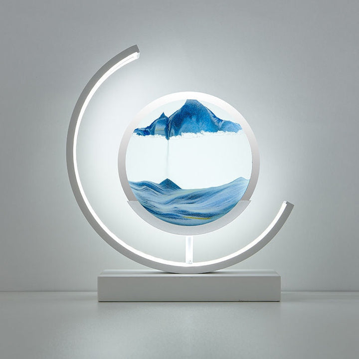 3D Sand Shell Table Lamp - Abyss-Blue-White-Nora Luxe