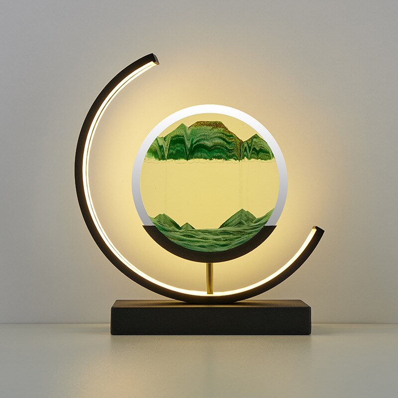 3D Sand Shell Table Lamp - Abyss-Green-Black-Nora Luxe