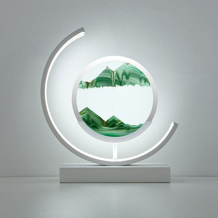 3D Sand Shell Table Lamp - Abyss-Green-White-Nora Luxe