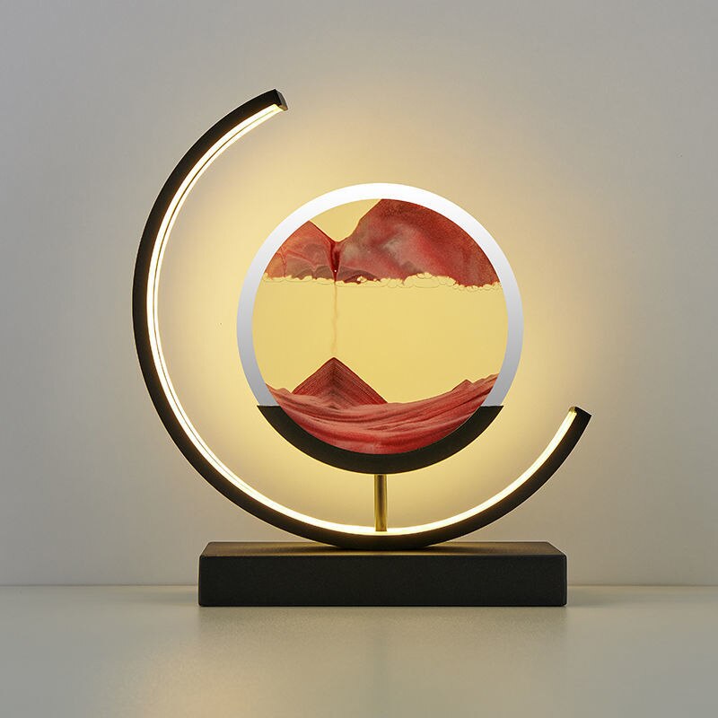 3D Sand Shell Table Lamp - Abyss-Red-Black-Nora Luxe