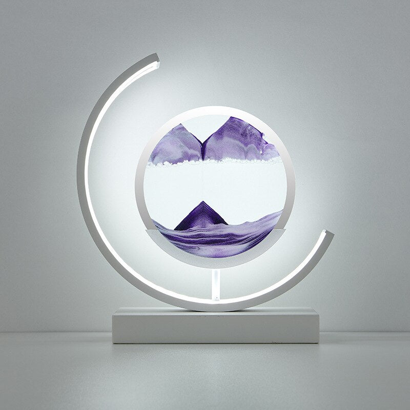 3D Sand Shell Table Lamp - Abyss-Violet-White-Nora Luxe