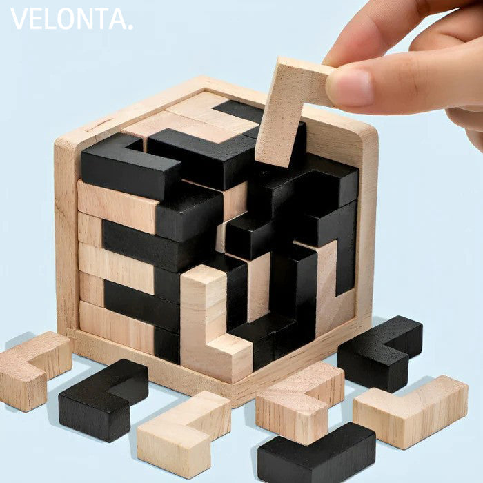 3D Wooden Brain Teaser - PuzzleMaster-Nora Luxe