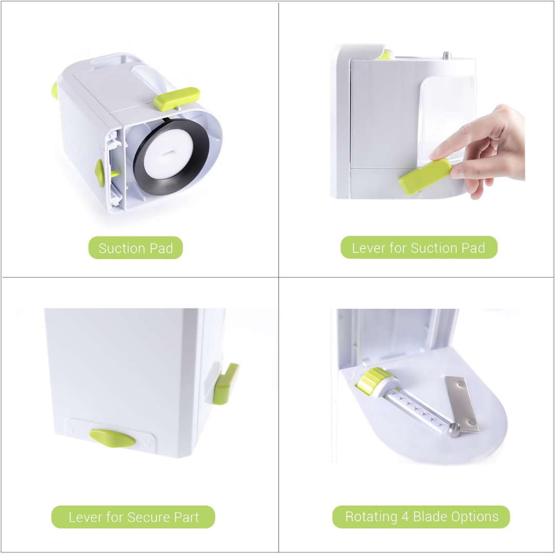 4-in-1 Heavy Vegetable Spiralizer with Strong Suction Cup-Nora Luxe