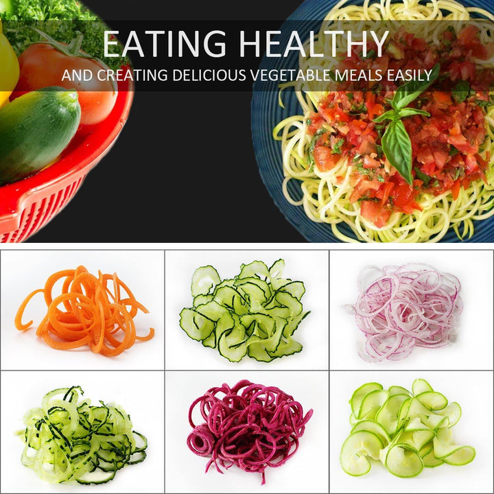 4-in-1 Heavy Vegetable Spiralizer with Strong Suction Cup-Nora Luxe