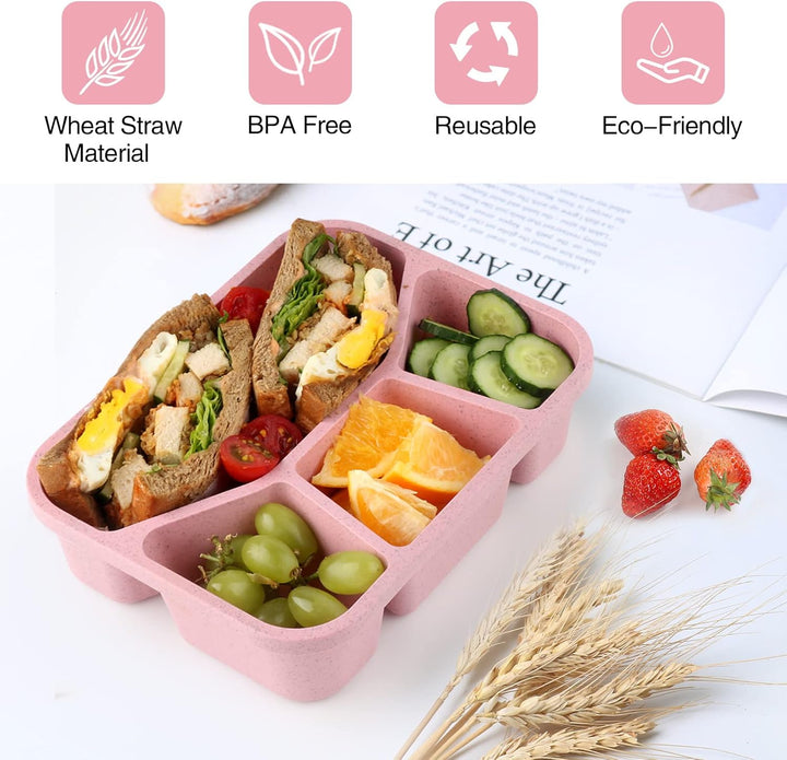 4-Pack Bento Snack Box – 4 Compartments-Multicolored-Nora Luxe