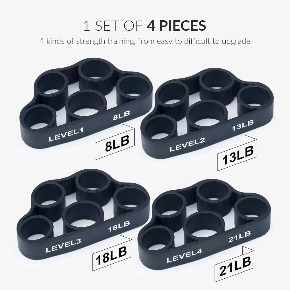 4-Pack Hand Exerciser Grip Strengthener Set-Nora Luxe