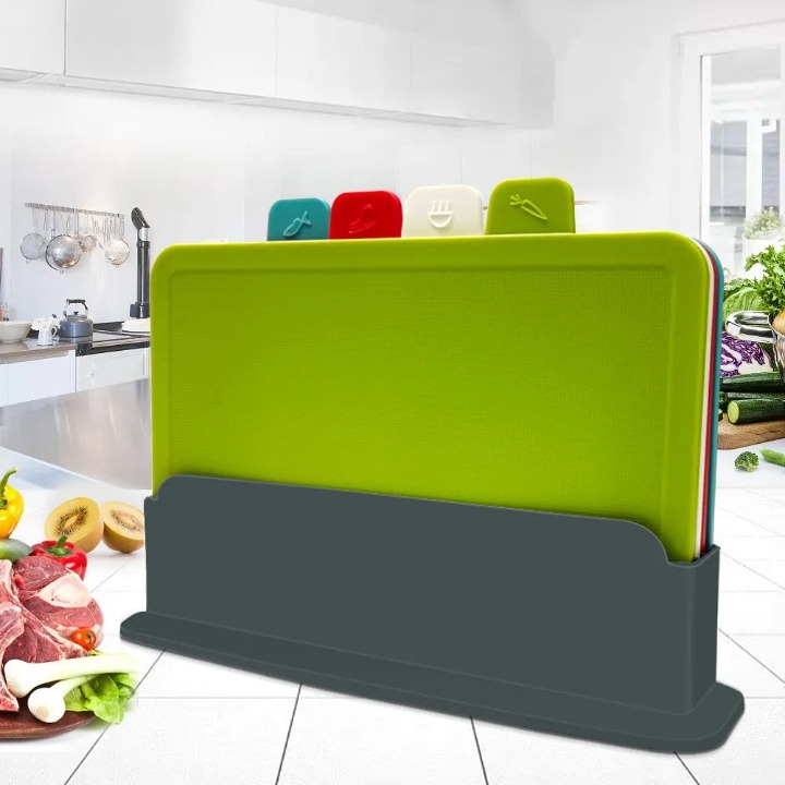4-Piece Chopping Board Set with Holder - PrepTidy-Nora Luxe