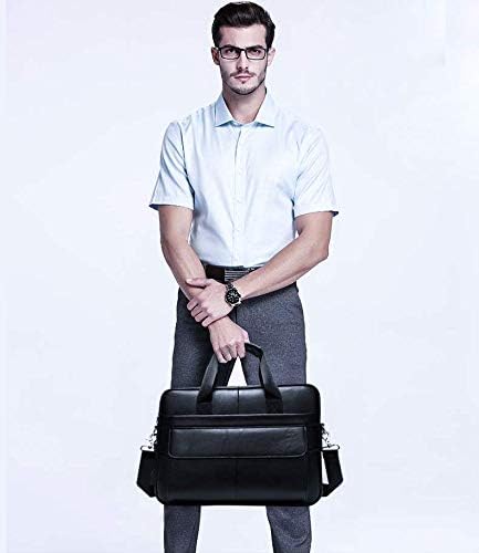 Premium Cowhide Leather 15” (38.1 cm) Business Briefcase with Organiser Compartments