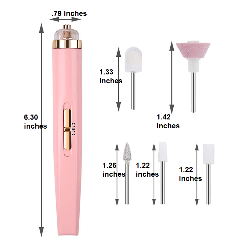 5-IN-1 ELECTRIC NAIL POLISHER – PORTABLE MANICURE TOOL WITH LIGHT-Pink-Nora Luxe