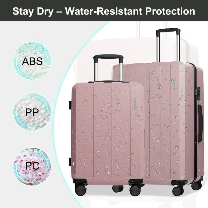 5-in-1 Hard Shell Luggage Set – Barcelona Explorer-Pink-Nora Luxe