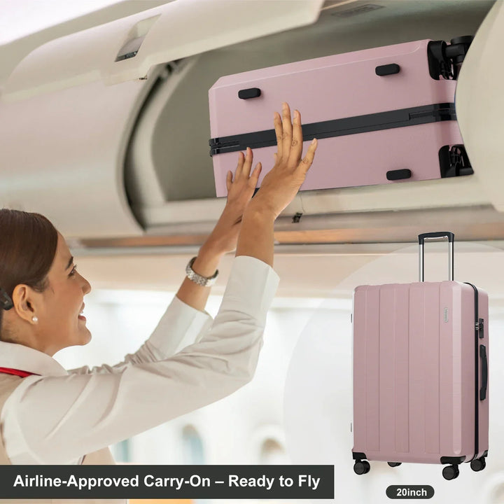 5-in-1 Hard Shell Luggage Set – Barcelona Explorer-Pink-Nora Luxe