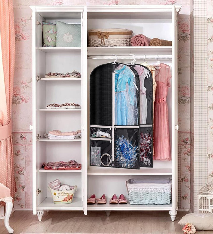 Dance & Costume Garment Bag Set – 5-Pack with Clear Pockets & Fold Loop (Buy 1, Get 1 FREE)