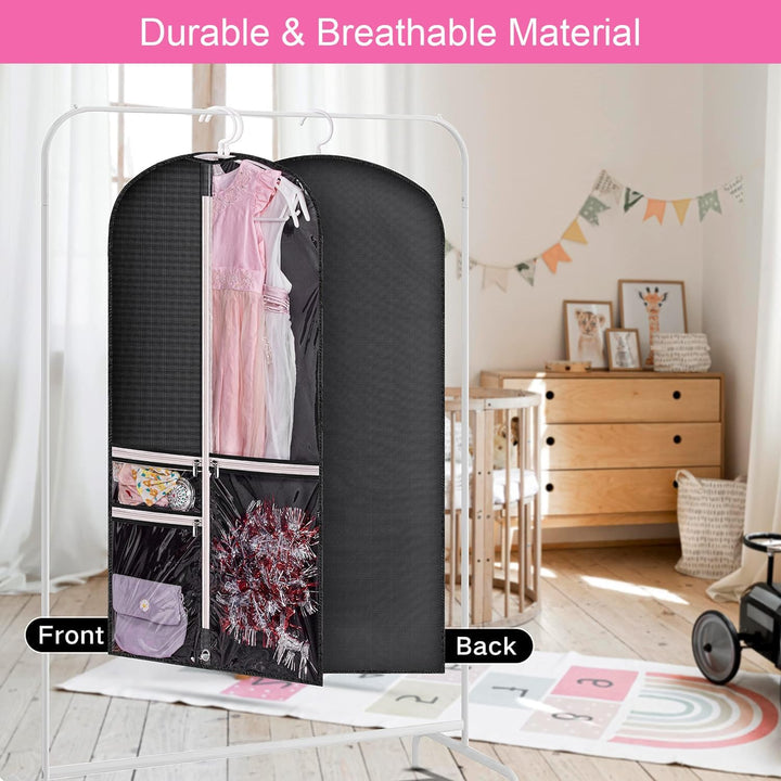 Dance & Costume Garment Bag Set – 5-Pack with Clear Pockets & Fold Loop (Buy 1, Get 1 FREE)