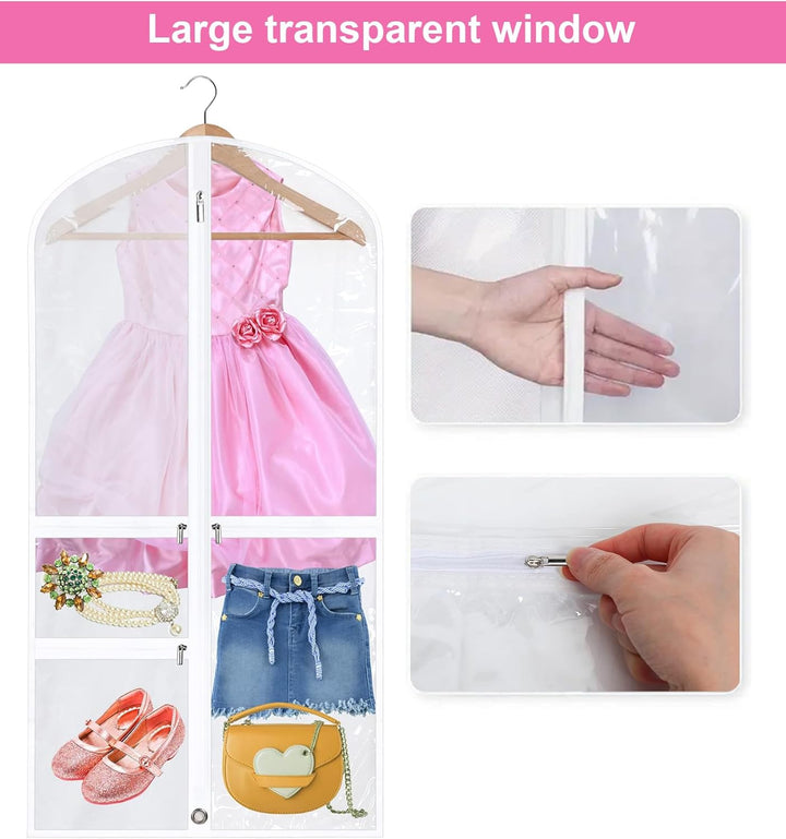 Foldable Dance Garment Bags with Zipped Accessory Pockets – 5-Pack (1+1 FREE)