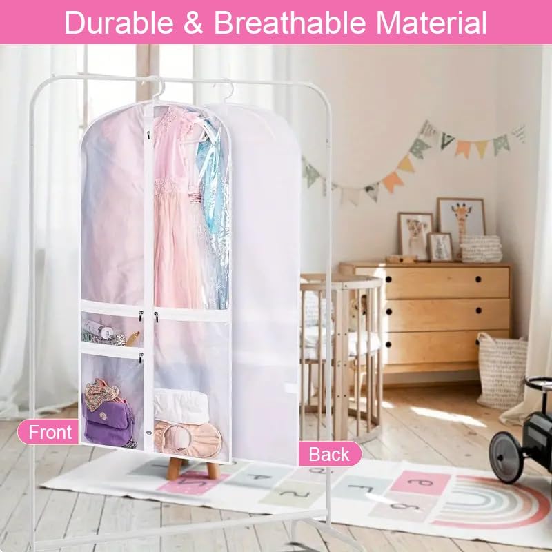 Foldable Dance Garment Bags with Zipped Accessory Pockets – 5-Pack (1+1 FREE)