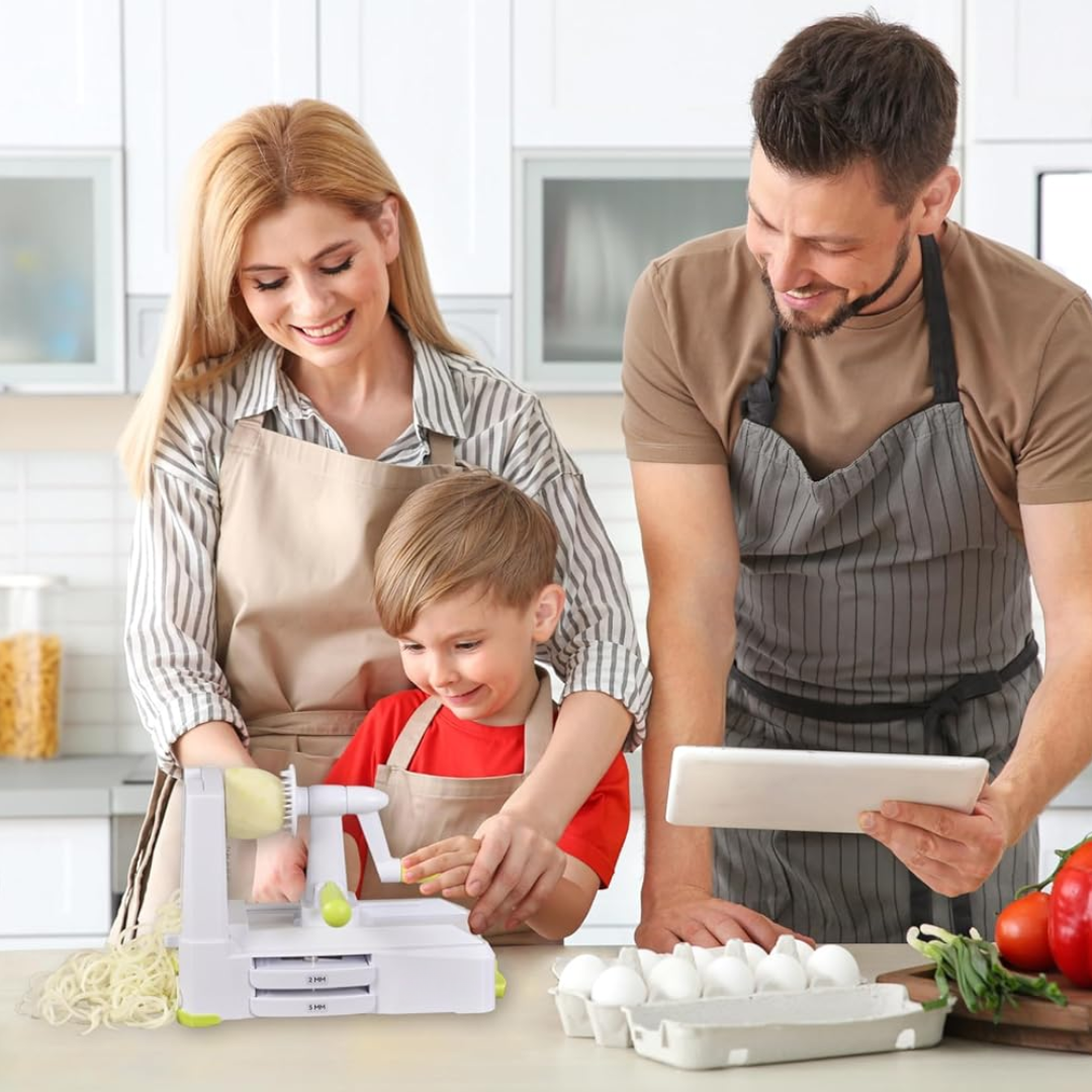 5-Piece Vegetable Spiralizer – Robust Slicer-White 5 knives-Nora Luxe