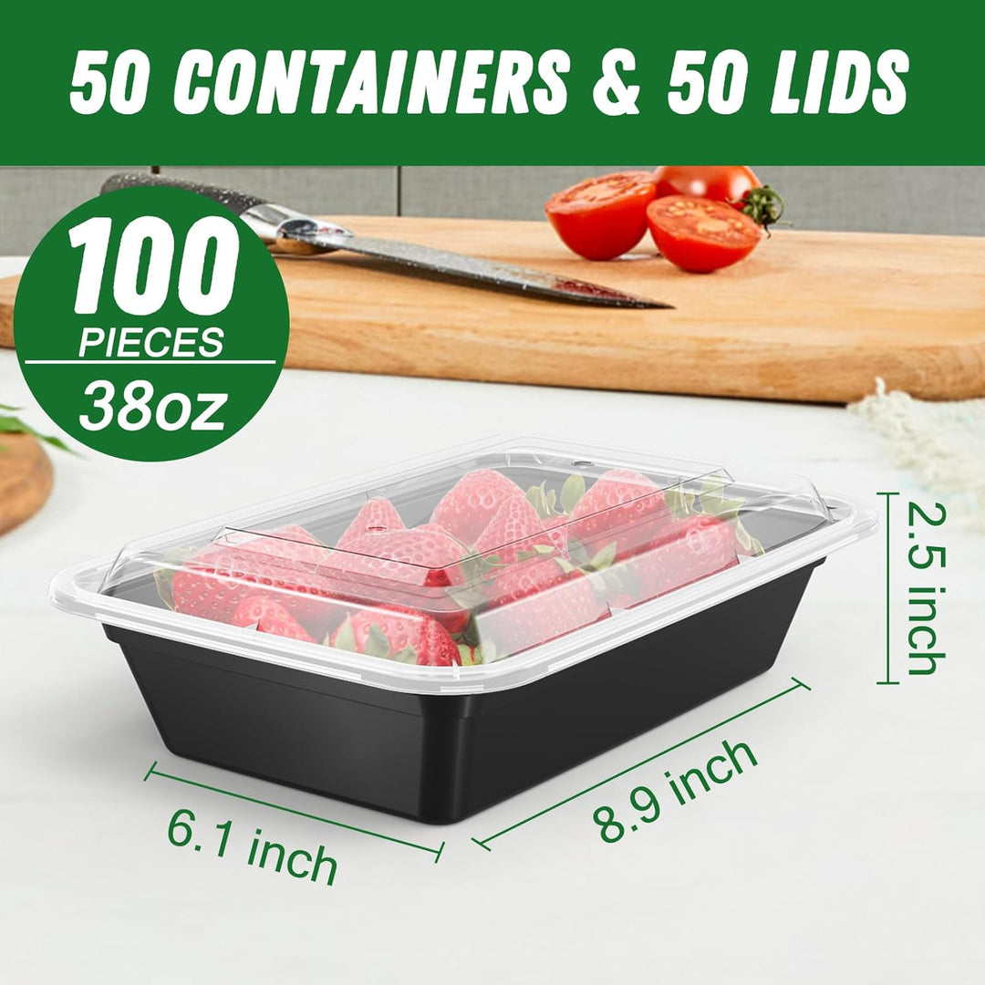 50-Pack Reusable Meal Prep Containers with Lid, Leakproof-700 ml-Nora Luxe