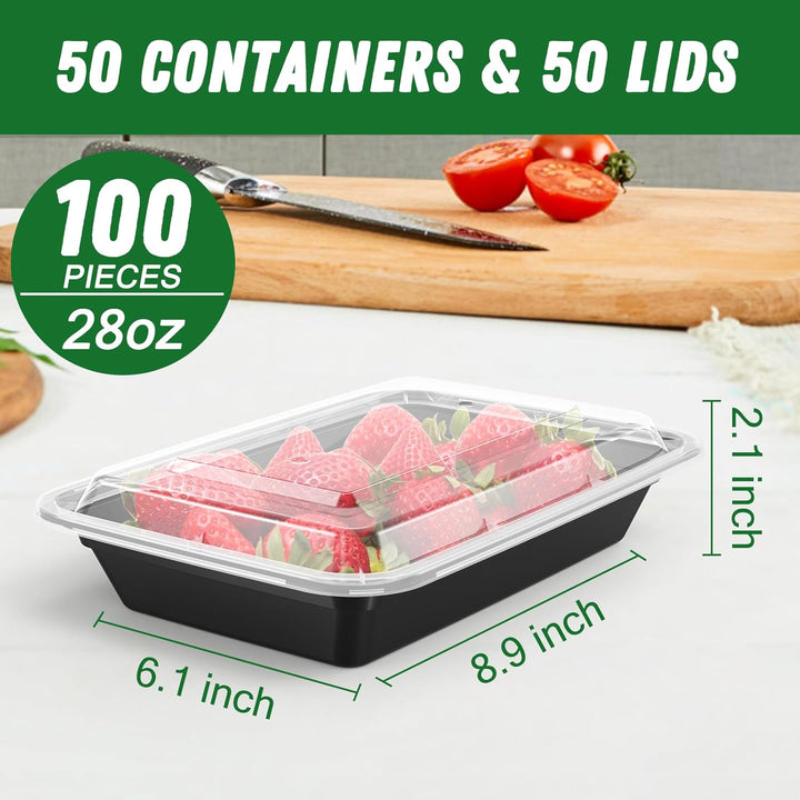 50-Pack Reusable Meal Prep Containers with Lid, Leakproof-700 ml-Nora Luxe
