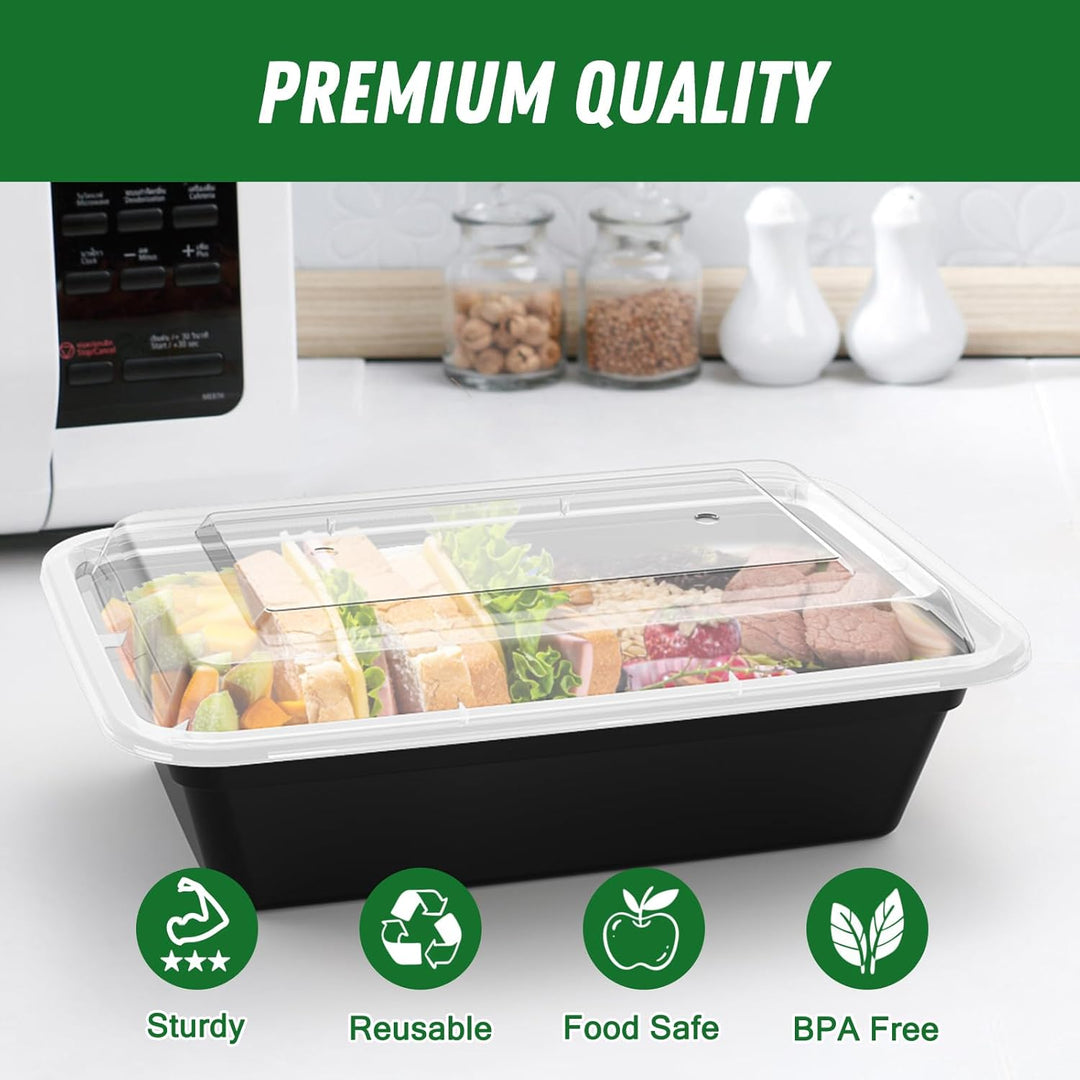 50-Pack Reusable Meal Prep Containers with Lid, Leakproof-700 ml-Nora Luxe