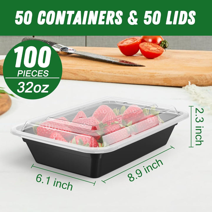 50-Pack Reusable Meal Prep Containers with Lid, Leakproof-700 ml-Nora Luxe