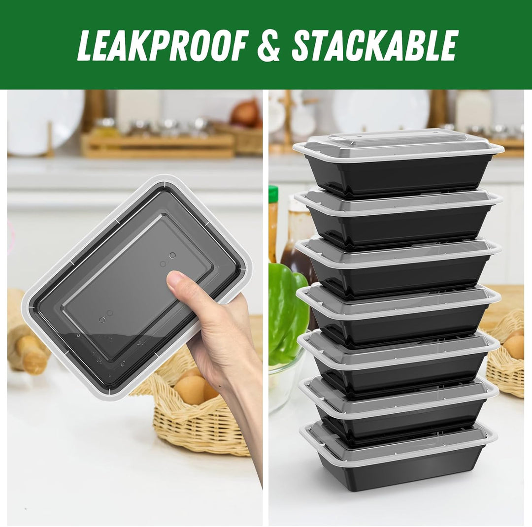 50-Pack Reusable Meal Prep Containers with Lid, Leakproof-700 ml-Nora Luxe